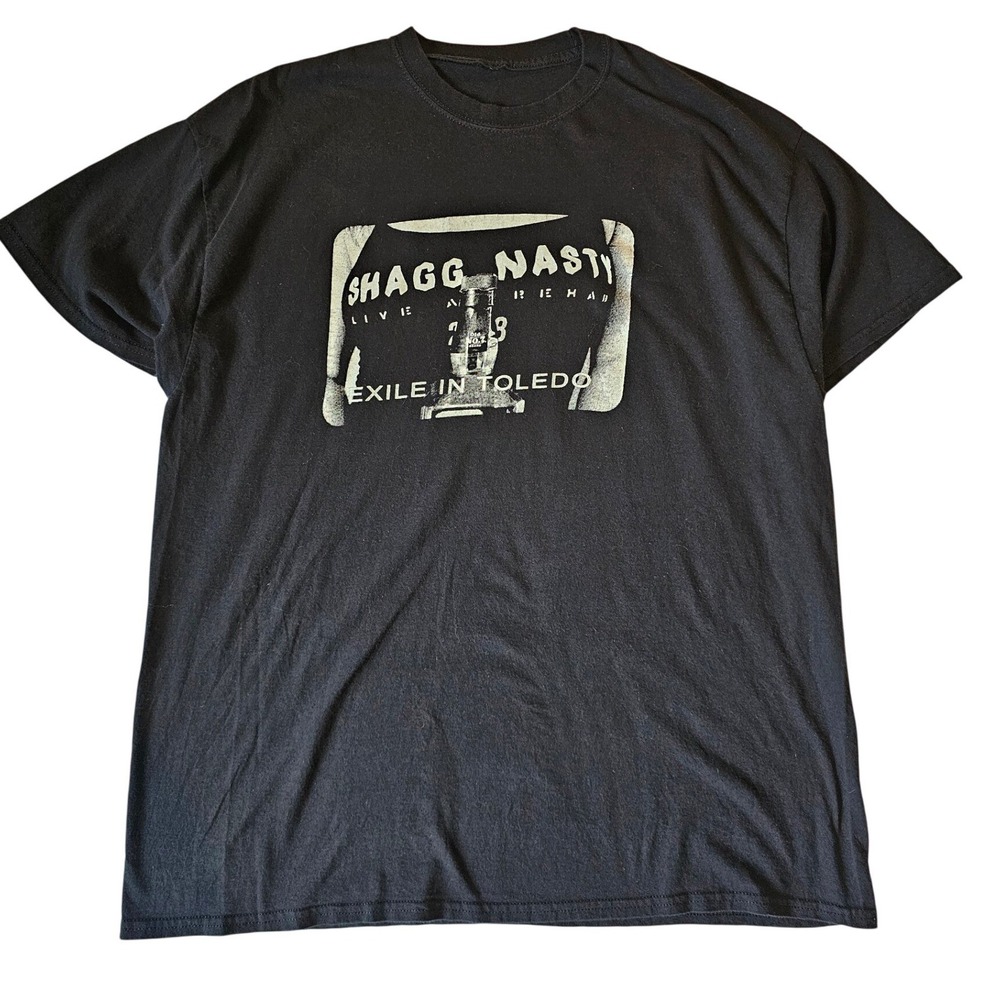 Shagg Nasty Band T-Shirt Mens Black‎ Graphic Tee Exile In Toledo Live At Rehab